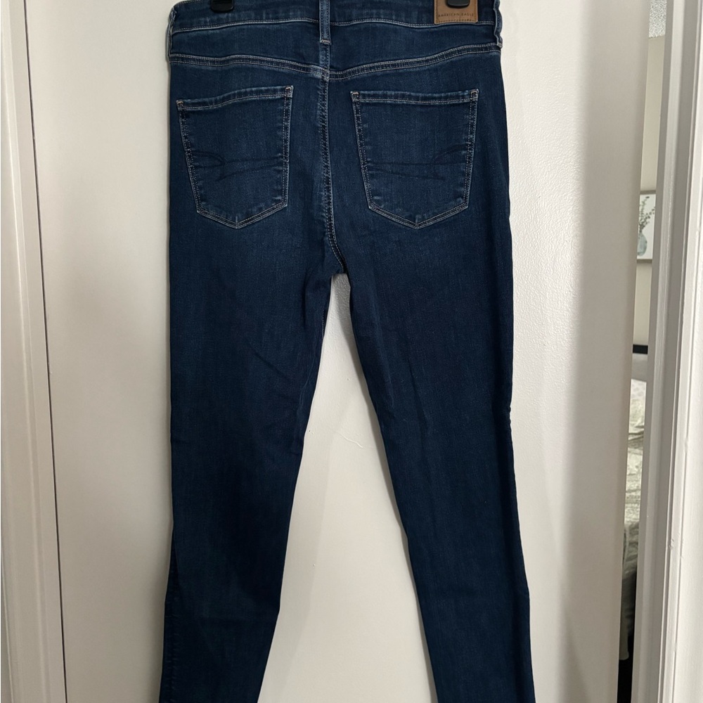 American Eagle Outfitters Women's Dark Blue High Rise Jegging - Picture 2 of 4
